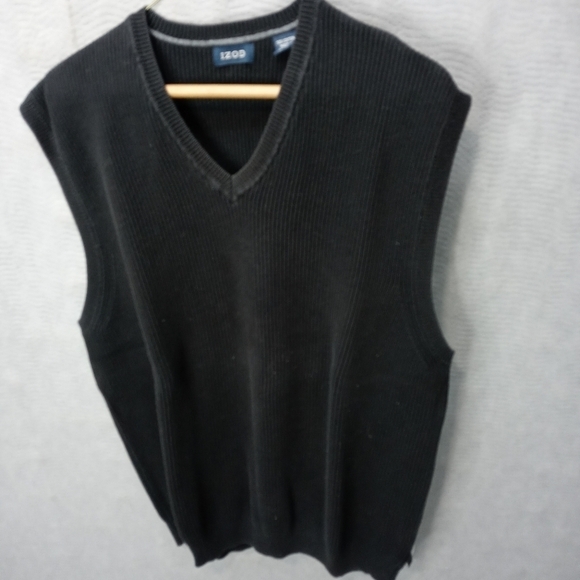 Izod men's knit cotton gray pullover vest. Sz XL. - Picture 1 of 7